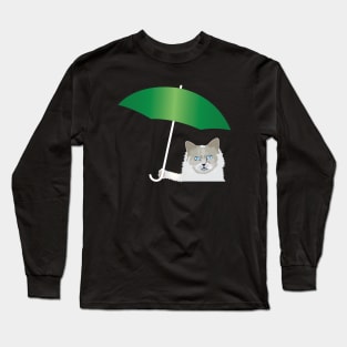 Cat with an umbrella Long Sleeve T-Shirt